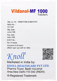 Vildanol Mf 1000 Tablet 15 Vildanol Mf 1000 Tablet 15