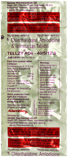 Tellzy Ach 40/5/12.5 Tablet 10 Tellzy Ach 40/5/12.5 Tablet 10