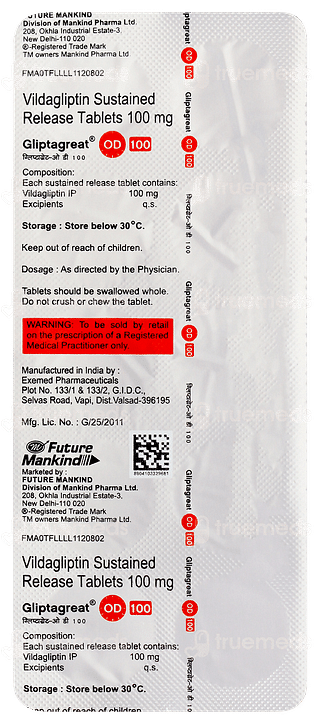 Gliptagreat Od 100 Tablet 10