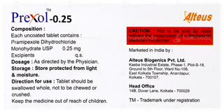 Prexol 0.25 Tablet 15