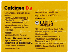 Calcigen D3 Chewable Tablet 4