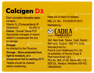 Calcigen D3 Chewable Tablet 4