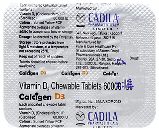 Calcigen D3 Chewable Tablet 4