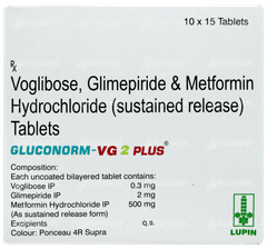 Gluconorm Vg 2 Plus Tablet 15 Gluconorm Vg 2 Plus Tablet 15