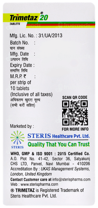 Trimetaz 20 Tablet 10