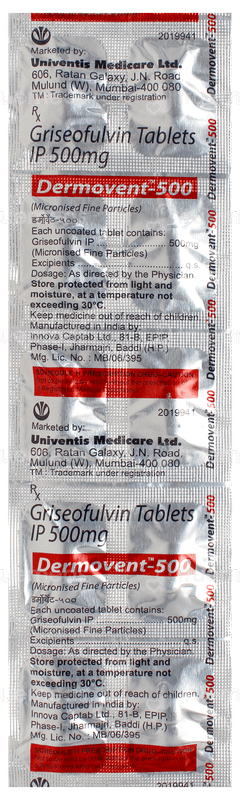 Dermovent 500 Tablet 10 Dermovent 500 Tablet 10
