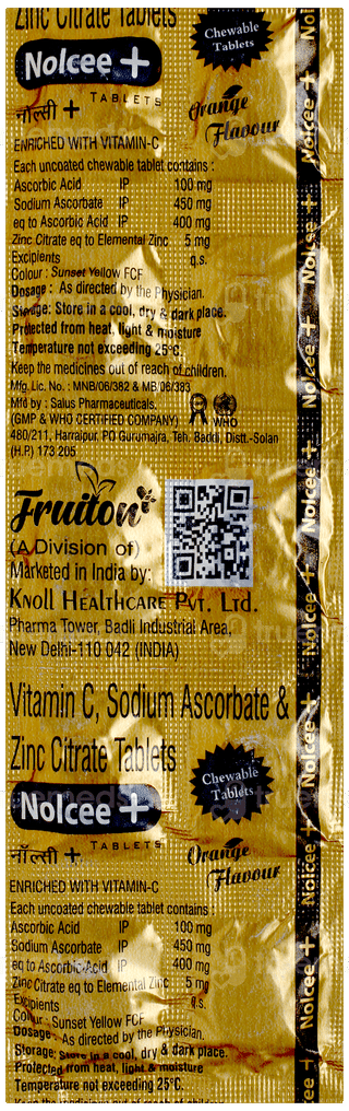 Nolcee + Orange Flavour Chewable Tablet 10