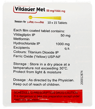 Vildader Met 50mg/1000mg Tablet 15