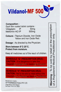 Vildanol Mf 500 Tablet 15 Vildanol Mf 500 Tablet 15