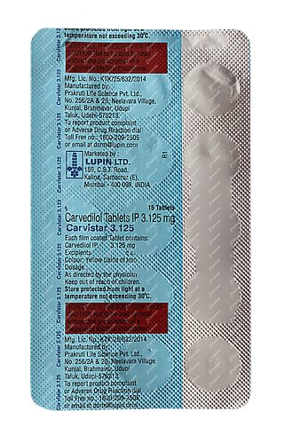 Carvistar 3.125 MG Tablet 15