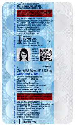 Carvistar 3.125 Tablet 15 Carvistar 3.125 Tablet 15