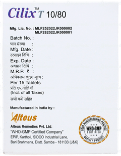 Cilix T 10/80 Tablet 15 Cilix T 10/80 Tablet 15