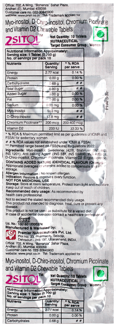 2 Sitol Chewable Tablet 10