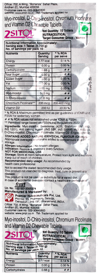 2 Sitol Chewable Tablet 10
