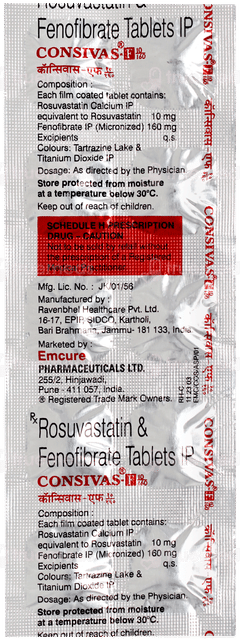 Consivas F 10/160 MG Tablet 10