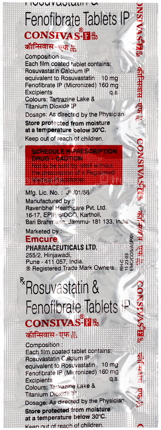 Consivas F 10/160 MG Tablet 10