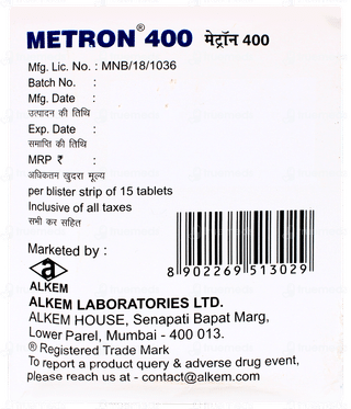 Metron 400 Tablet 15