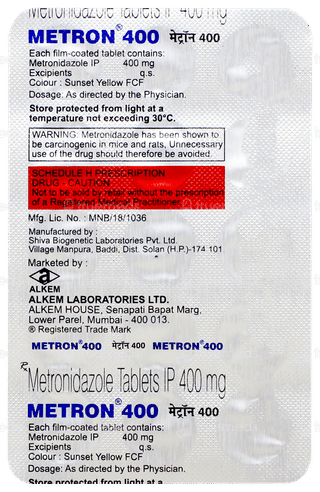 Metron 400 Tablet 15