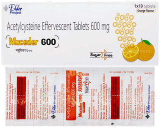 Muceder 600 Orange Flavour Sugar Free Effervescent Tablet 10