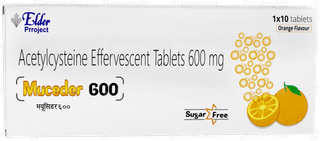 Muceder 600 Orange Flavour Sugar Free Effervescent Tablet 10