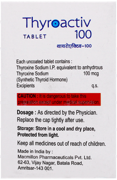 Thyroactiv 100 Tablet 100 Thyroactiv 100 Tablet 100