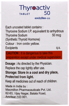 Thyroactiv 50 Tablet 100 Thyroactiv 50 Tablet 100