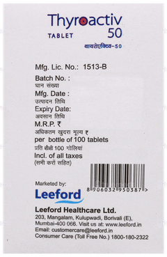 Thyroactiv 50 Tablet 100 Thyroactiv 50 Tablet 100