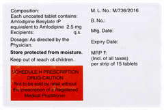 Amlosafe 2.5 Tablet 15 Amlosafe 2.5 Tablet 15