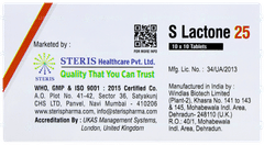 S Lactone 25 Tablet 10 S Lactone 25 Tablet 10