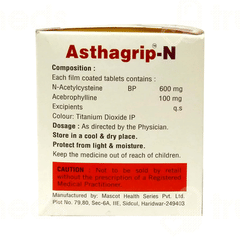 Asthagrip N 100/600 MG Tablet 10