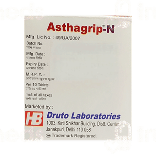 Asthagrip N 100/600 MG Tablet 10