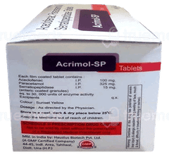 Acrimol Sp 100/325/15 Mg Tablet 10