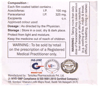 Acephar P 100/325 Mg Tablet 10