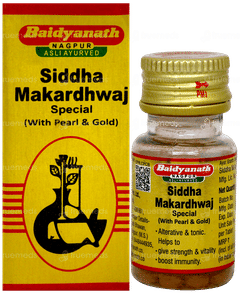 Baidyanath Siddha Makardhwaj Special With Gold & Pearl Tablet 10 Baidyanath Siddha Makardhwaj Special With Gold & Pearl Tablet 10