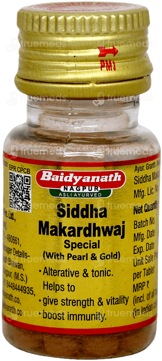 Baidyanath Siddha Makardhwaj Special With Gold & Pearl Tablet 10