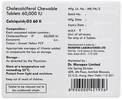 Calciquick D3 60k Orange Flavour Chewable Tablet 4