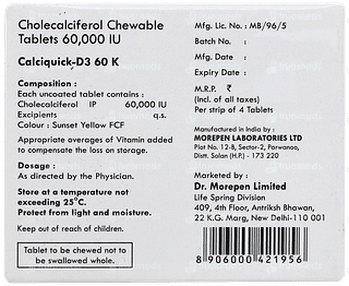 Calciquick D3 60k Orange Flavour Chewable Tablet 4