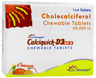 Calciquick D3 60k Orange Flavour Chewable Tablet 4