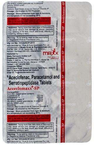 Acceclomax Sp 100/325/15Mg Tablet 10
