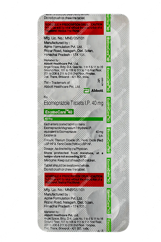 Esomecare 40 MG Tablet 10