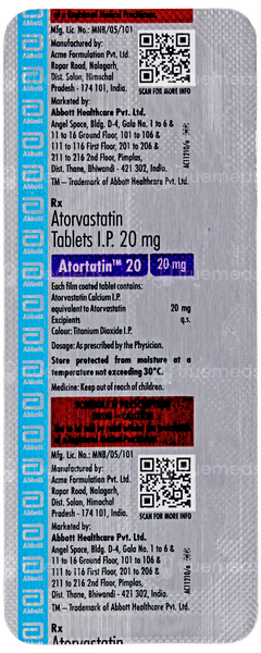 Atortatin 20 Tablet 10 Atortatin 20 Tablet 10