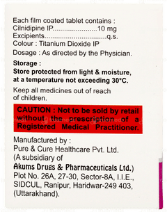 Cilnipine 10 Tablet 15 Cilnipine 10 Tablet 15