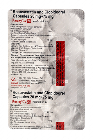 Rosloy Cv 20/75 MG Capsule 10