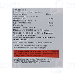 Acebrodak Dm 200/5/10 MG Tablet Sr 10