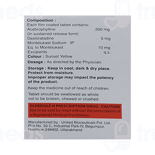 Acebrodak Dm 200/5/10 MG Tablet Sr 10