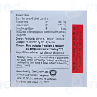 Acelet Sp 100/325/15 MG Tablet 10