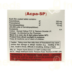 Acpa Sp 100/325/15 MG Tablet 10