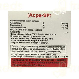 Acpa Sp 100/325/15 MG Tablet 10