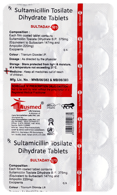Sultaday 375 Tablet 10 Sultaday 375 Tablet 10