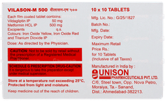 Vilason M 500 Tablet 10 Vilason M 500 Tablet 10